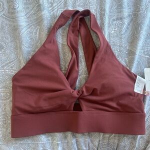 Fabletics Halter Neck Bralette - Burgundy